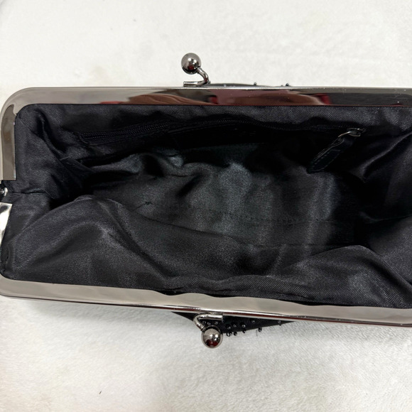 Express Black Bead Clutch Wedding Eventing Handbags Black Beaded Purse - Picture 10 of 16